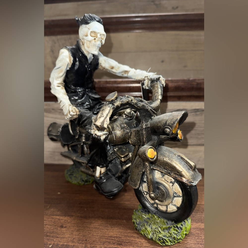"Skeleton 💀 Biker on Motorcycle " 12" Prop Rider Night by RACHEL ZOE
